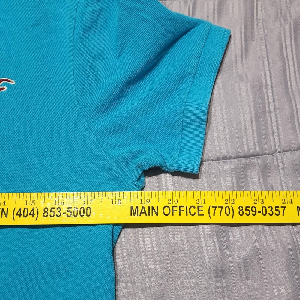 Hollister Polo Shirt Mens Medium Blue Short Sleeve 100% Cotton Embroidered Logo - Picture 7 of 10